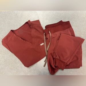 Dark cherry figs scrubs set